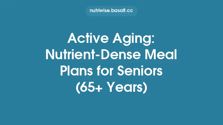Active Aging: Nutrient‑Dense Meal Plans for Seniors (65+ Years) Thumbnail