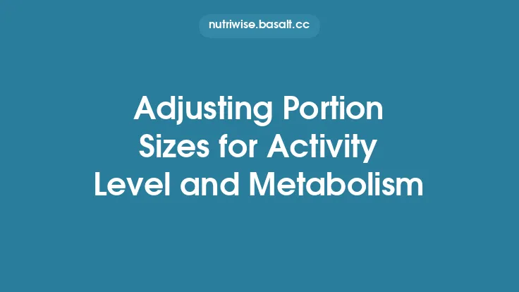 Adjusting Portion Sizes for Activity Level and Metabolism Thumbnail