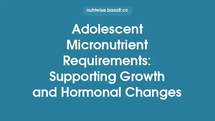 Adolescent Micronutrient Requirements: Supporting Growth and Hormonal Changes Thumbnail