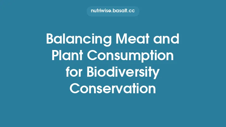 Balancing Meat and Plant Consumption for Biodiversity Conservation Thumbnail
