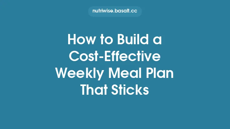 How to Build a Cost‑Effective Weekly Meal Plan That Sticks Thumbnail