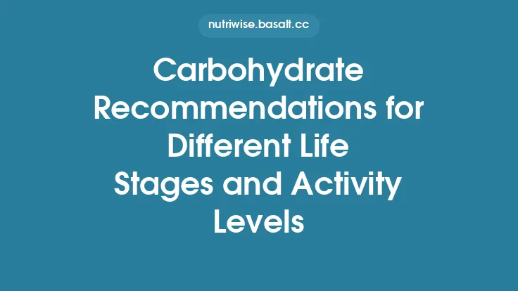 Carbohydrate Recommendations for Different Life Stages and Activity Levels Thumbnail