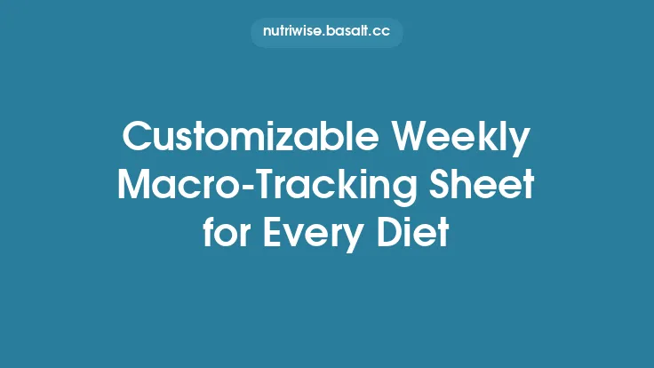 Customizable Weekly Macro‑Tracking Sheet for Every Diet Thumbnail