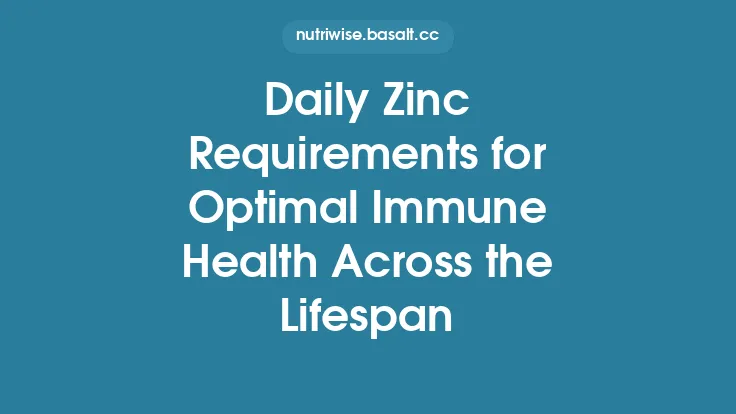 Daily Zinc Requirements for Optimal Immune Health Across the Lifespan Thumbnail