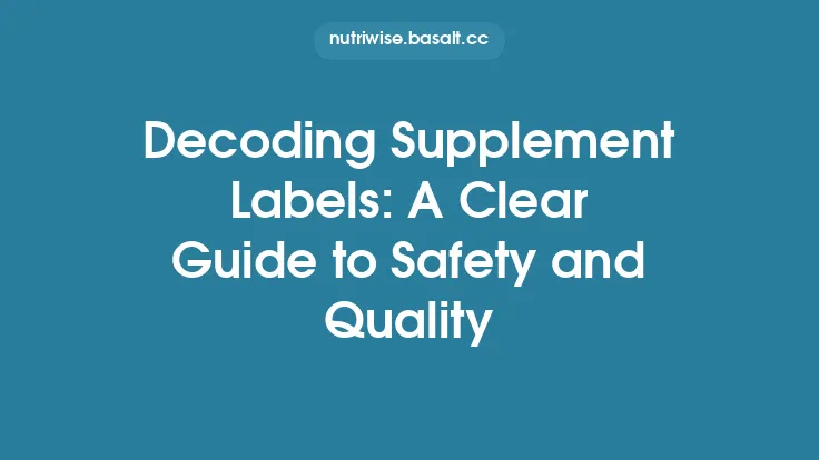 Decoding Supplement Labels: A Clear Guide to Safety and Quality Thumbnail