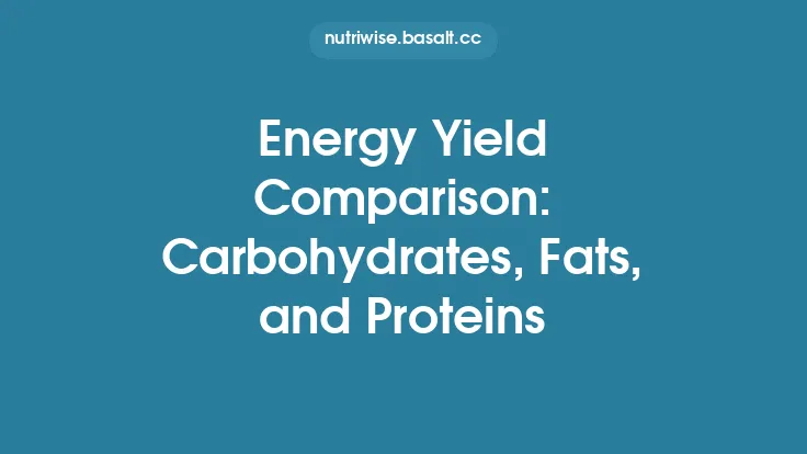 Energy Yield Comparison: Carbohydrates, Fats, and Proteins Thumbnail