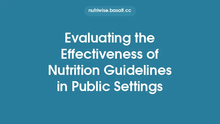 Evaluating the Effectiveness of Nutrition Guidelines in Public Settings Thumbnail