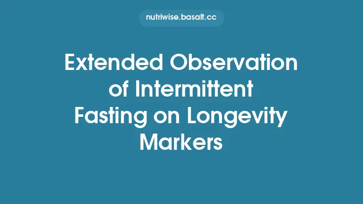 Extended Observation of Intermittent Fasting on Longevity Markers Thumbnail