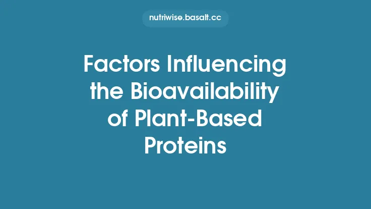 Factors Influencing the Bioavailability of Plant‑Based Proteins Thumbnail