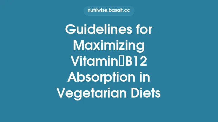 Guidelines for Maximizing Vitamin B12 Absorption in Vegetarian Diets Thumbnail