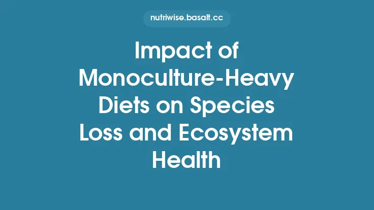 Impact of Monoculture‑Heavy Diets on Species Loss and Ecosystem Health Thumbnail
