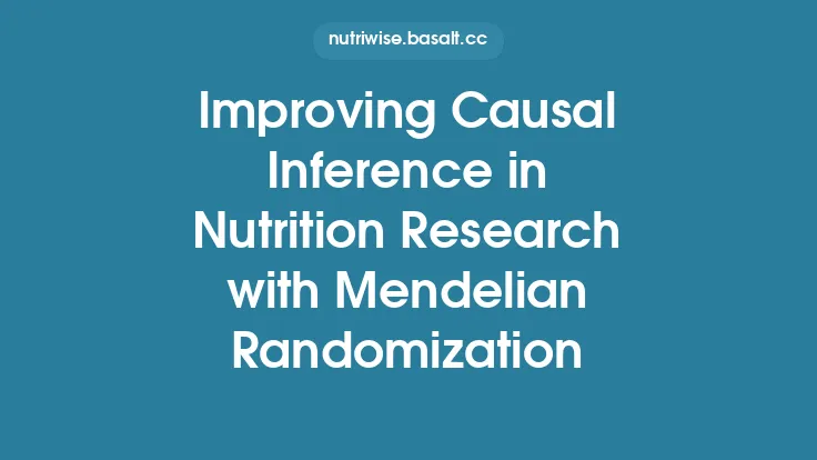 Improving Causal Inference in Nutrition Research with Mendelian Randomization Thumbnail