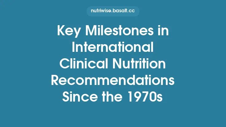 Key Milestones in International Clinical Nutrition Recommendations Since the 1970s Thumbnail