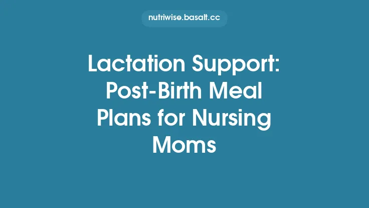 Lactation Support: Post‑Birth Meal Plans for Nursing Moms Thumbnail