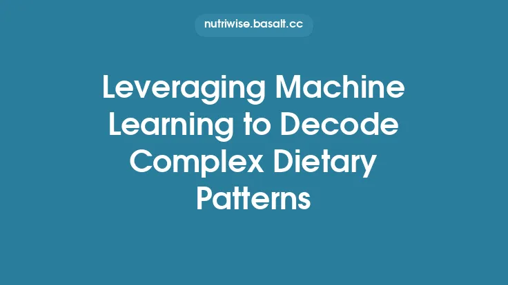 Leveraging Machine Learning to Decode Complex Dietary Patterns Thumbnail