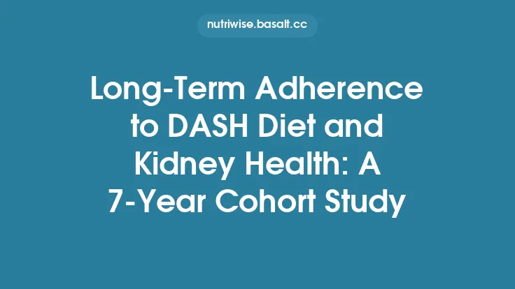 Long-Term Adherence to DASH Diet and Kidney Health: A 7-Year Cohort Study Thumbnail