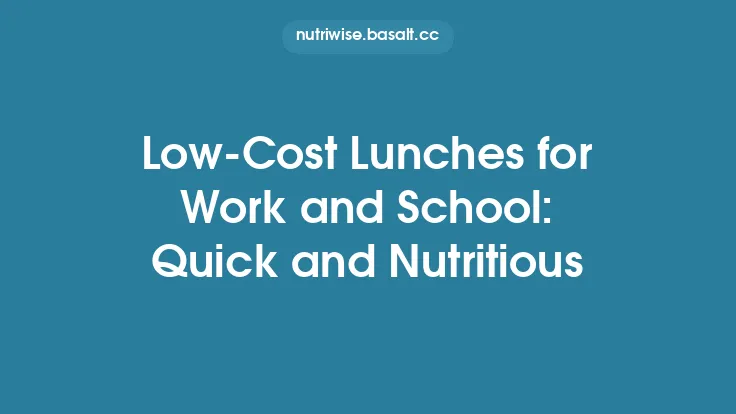 Low‑Cost Lunches for Work and School: Quick and Nutritious Thumbnail