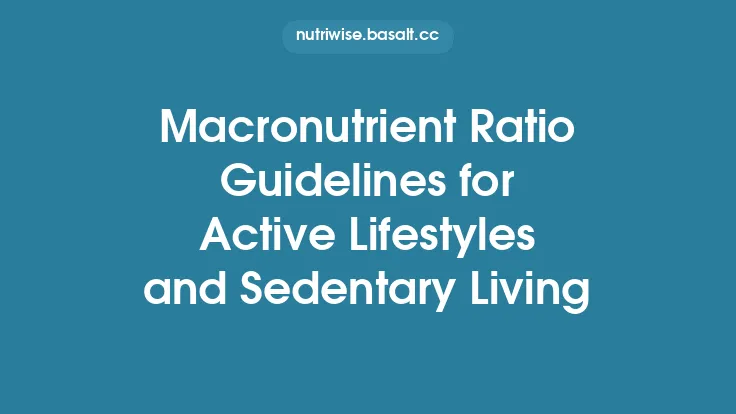 Macronutrient Ratio Guidelines for Active Lifestyles and Sedentary Living Thumbnail