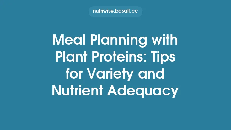 Meal Planning with Plant Proteins: Tips for Variety and Nutrient Adequacy Thumbnail