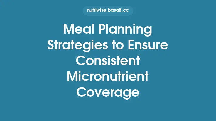 Meal Planning Strategies to Ensure Consistent Micronutrient Coverage Thumbnail