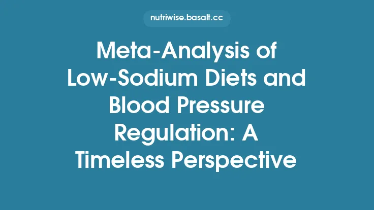 Meta‑Analysis of Low‑Sodium Diets and Blood Pressure Regulation: A Timeless Perspective Thumbnail