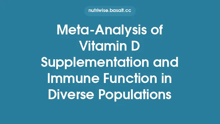 Meta‑Analysis of Vitamin D Supplementation and Immune Function in Diverse Populations Thumbnail