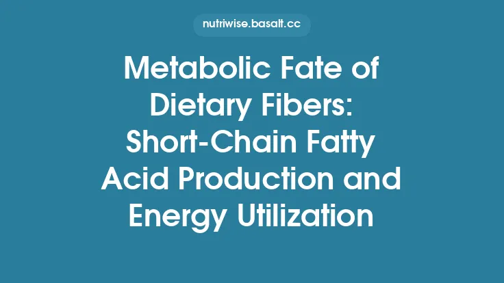 Metabolic Fate of Dietary Fibers: Short‑Chain Fatty Acid Production and Energy Utilization Thumbnail