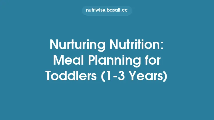 Nurturing Nutrition: Meal Planning for Toddlers (1‑3 Years) Thumbnail