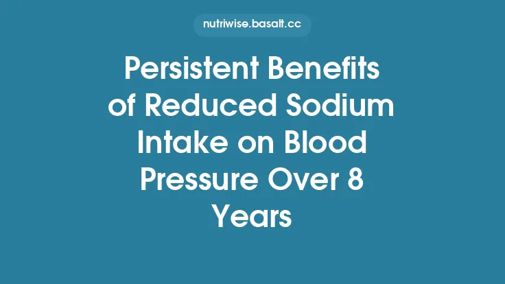 Persistent Benefits of Reduced Sodium Intake on Blood Pressure Over 8 Years Thumbnail