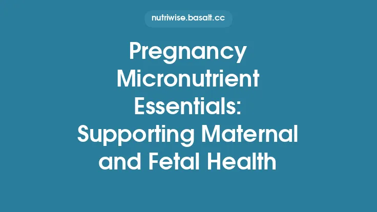 Pregnancy Micronutrient Essentials: Supporting Maternal and Fetal Health Thumbnail