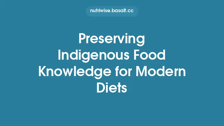 Preserving Indigenous Food Knowledge for Modern Diets Thumbnail