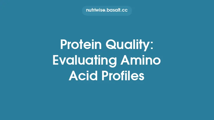 Protein Quality: Evaluating Amino Acid Profiles Thumbnail