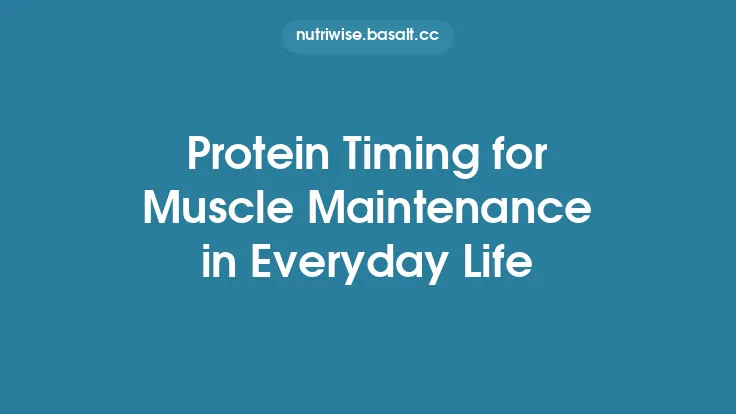 Protein Timing for Muscle Maintenance in Everyday Life Thumbnail