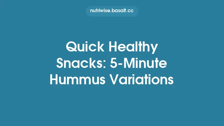 Quick Healthy Snacks: 5‑Minute Hummus Variations Thumbnail