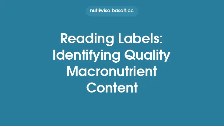 Reading Labels: Identifying Quality Macronutrient Content Thumbnail