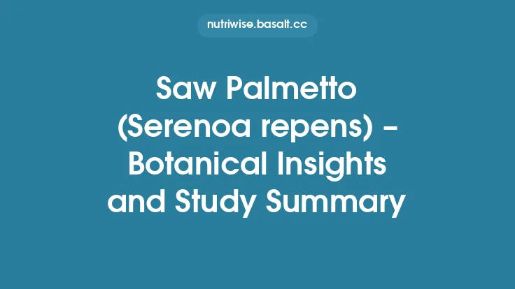 Saw Palmetto (Serenoa repens) – Botanical Insights and Study Summary Thumbnail