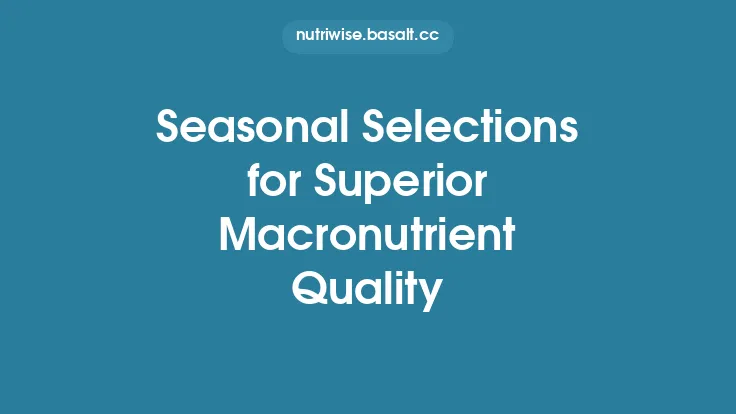Seasonal Selections for Superior Macronutrient Quality Thumbnail