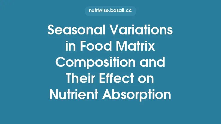 Seasonal Variations in Food Matrix Composition and Their Effect on Nutrient Absorption Thumbnail