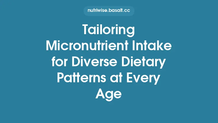 Tailoring Micronutrient Intake for Diverse Dietary Patterns at Every Age Thumbnail
