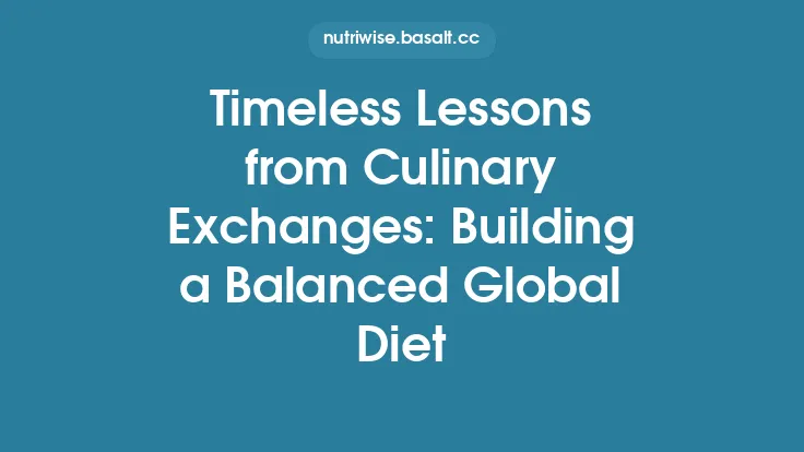 Timeless Lessons from Culinary Exchanges: Building a Balanced Global Diet Thumbnail