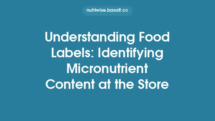 Understanding Food Labels: Identifying Micronutrient Content at the Store Thumbnail