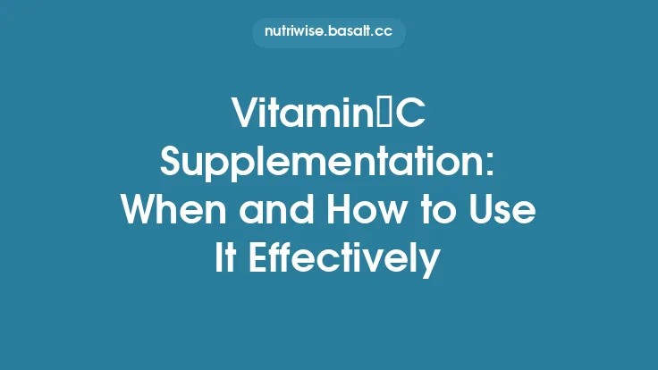 Vitamin C Supplementation: When and How to Use It Effectively Thumbnail