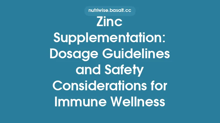 Zinc Supplementation: Dosage Guidelines and Safety Considerations for Immune Wellness Thumbnail